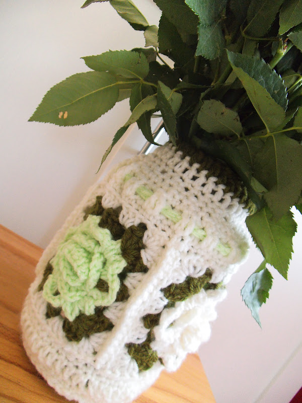 Apple Blossom Dreams Granny Rose Vase Sweater