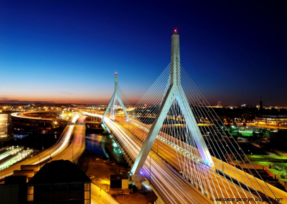Leonard P Zakim Bunker Hill Bridge Boston HD Wallpaper Travel Leonard P Zakim Bunker Hill Bridge Boston HD Wallpaper Travel
