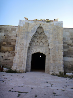 The entrance to caravanserai in Konya Turkey