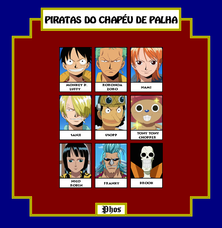 One Piece  Todos os membros dos piratas do Chapéu de Palha