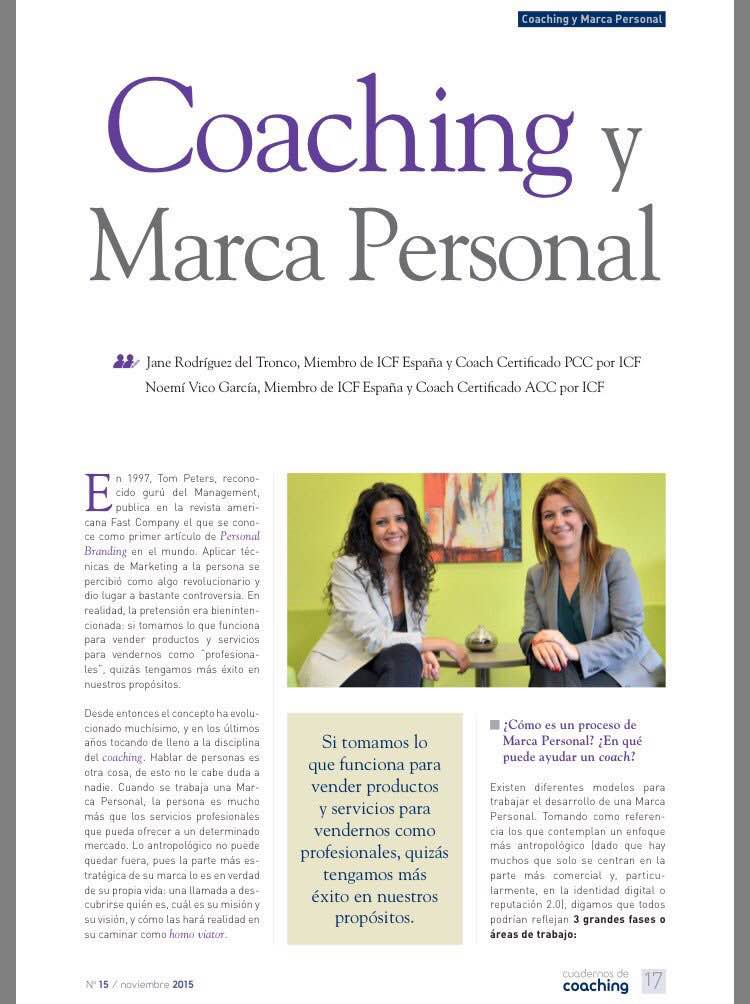 Artículo en Cuadernos de Coaching de ICF