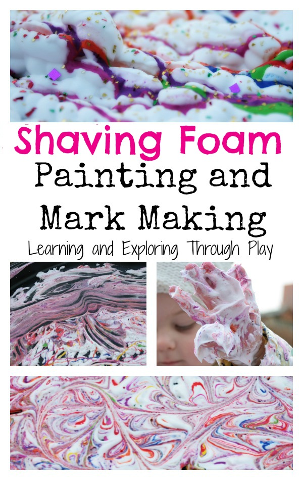 Learning and Exploring Through Play Shaving Foam Painting Tuff Tray