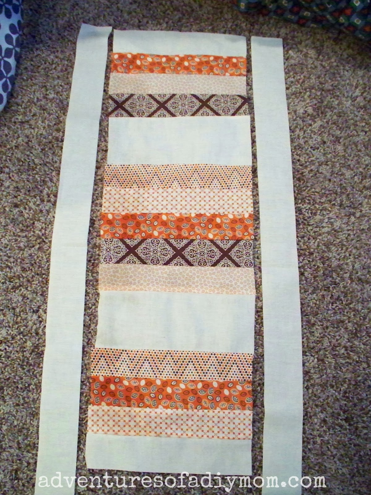 How to Make a Table Runner with Fabric Flowers Adventures of a DIY Mom