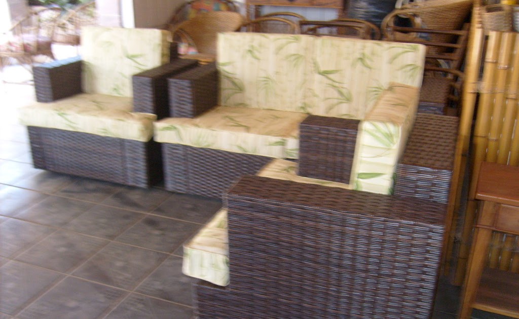 Móveis Bambuart Jogo de Sofá Junco Sintético