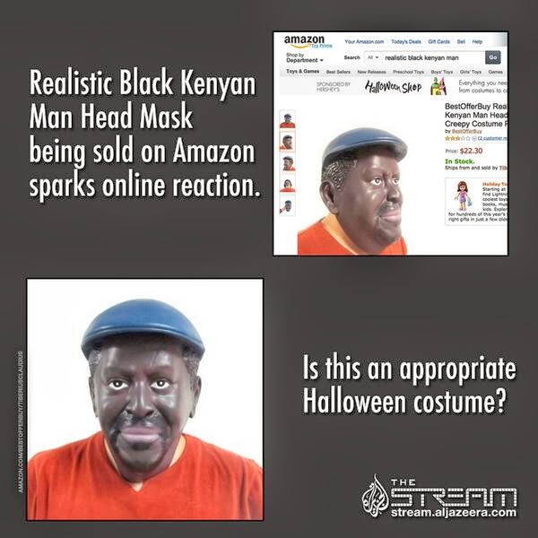 Raila Odinga's Mask For Sale on Amazon as a Creepy Halloween Costume