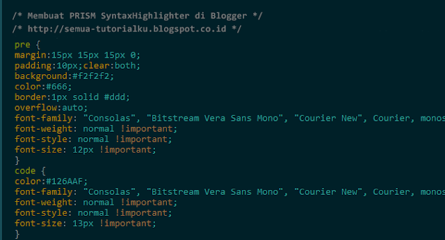 Membuat PRISM SyntaxHighlighter di Blogger