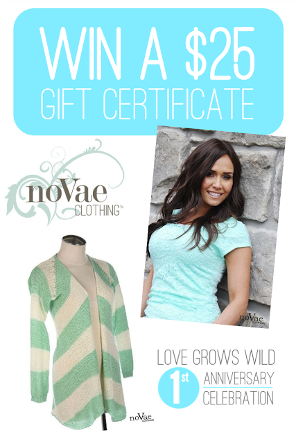 Win a $25 noVae Clothing Gift Certificate at Love Grows Wild www.lovegrowswild.com #giveaway #bloganniversary