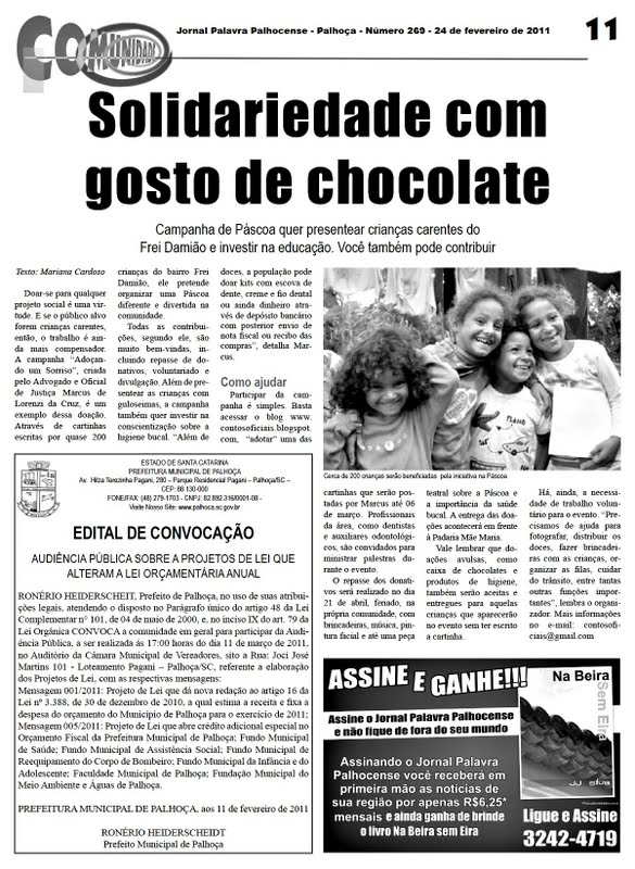 Calaméo - JORNAL PALAVRA PALHOCENSE - EDIÇÃO 670