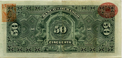 Billetes Mexicanos 50 Pesos Banco de Durango