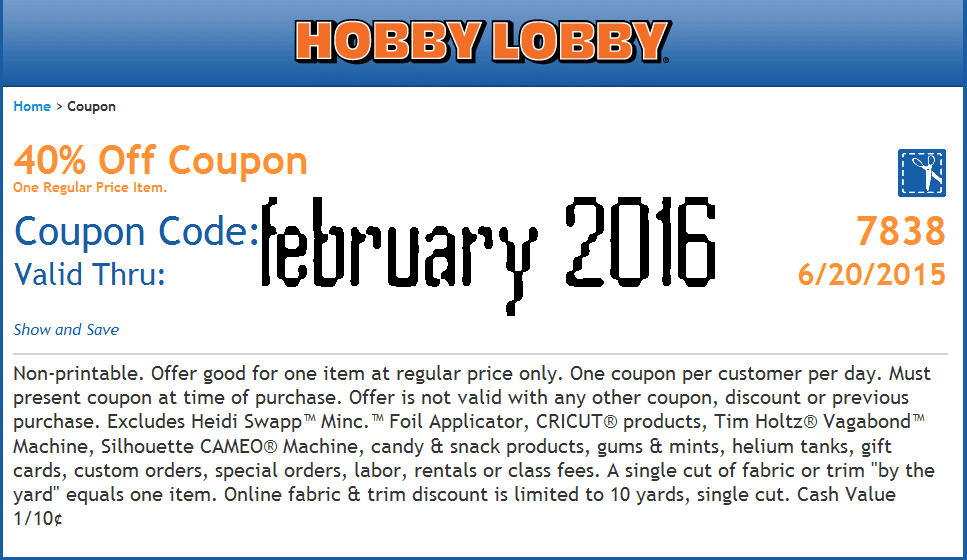 hobby lobby coupon 40% mobile phones