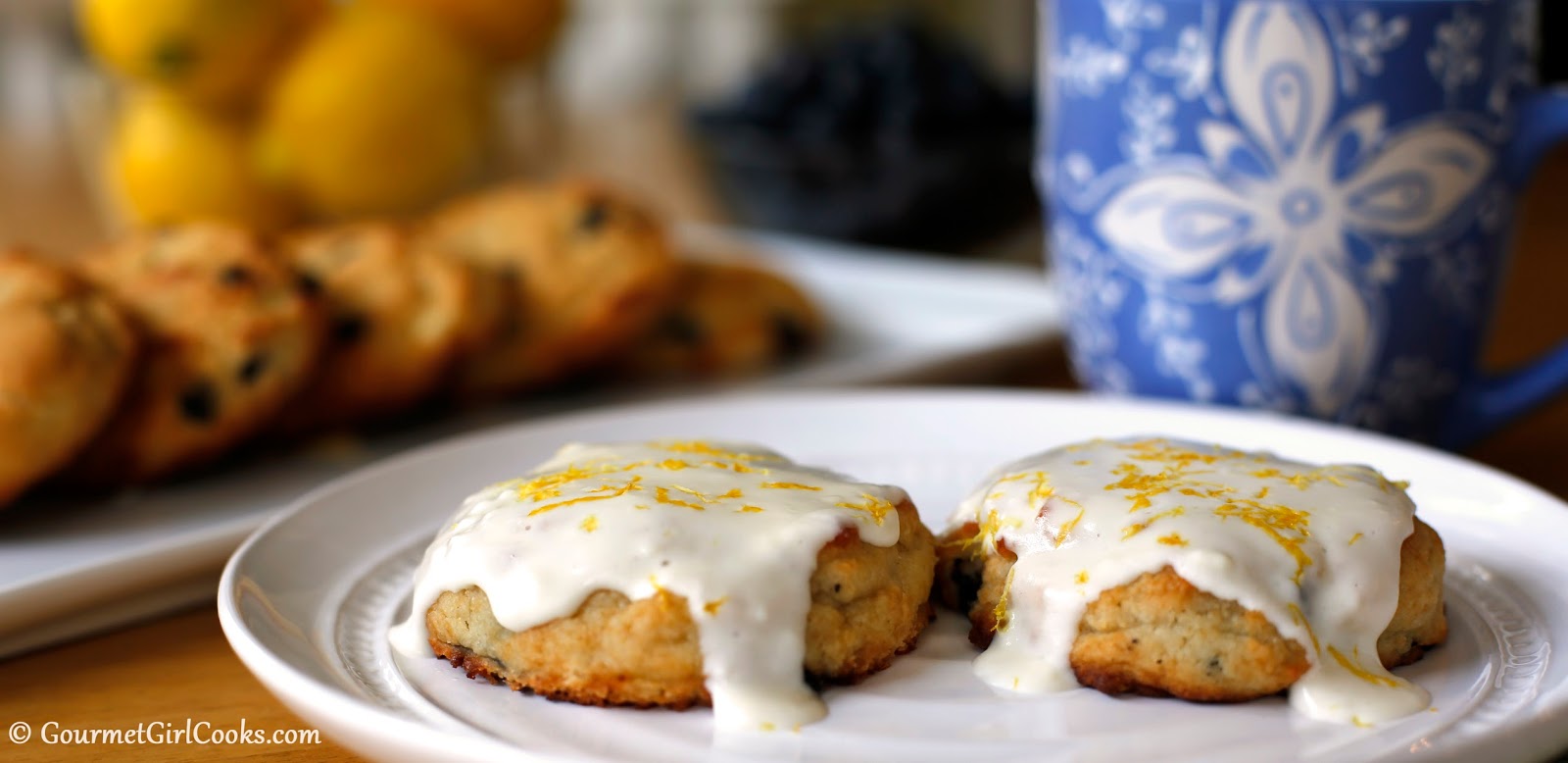 Gourmet Girl Cooks Glazed Blueberry Breakfast Rolls Low Carb & No