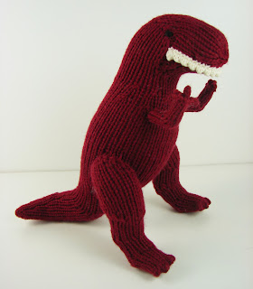 t rex dinosaur knit tyrannosaurus rex toy red maroon