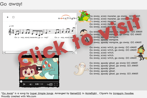 Visit the "Go Away" WIX music sheet