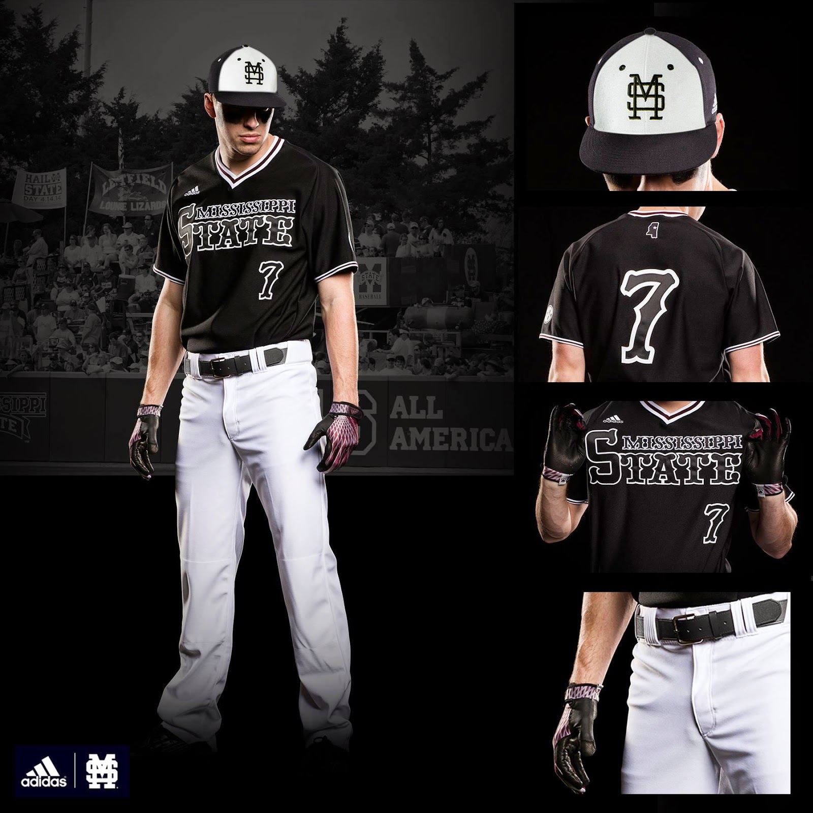 black white baseball uniforms