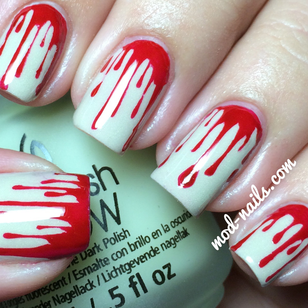 Modnails Blood Drip Glow In The Dark Halloween Nails