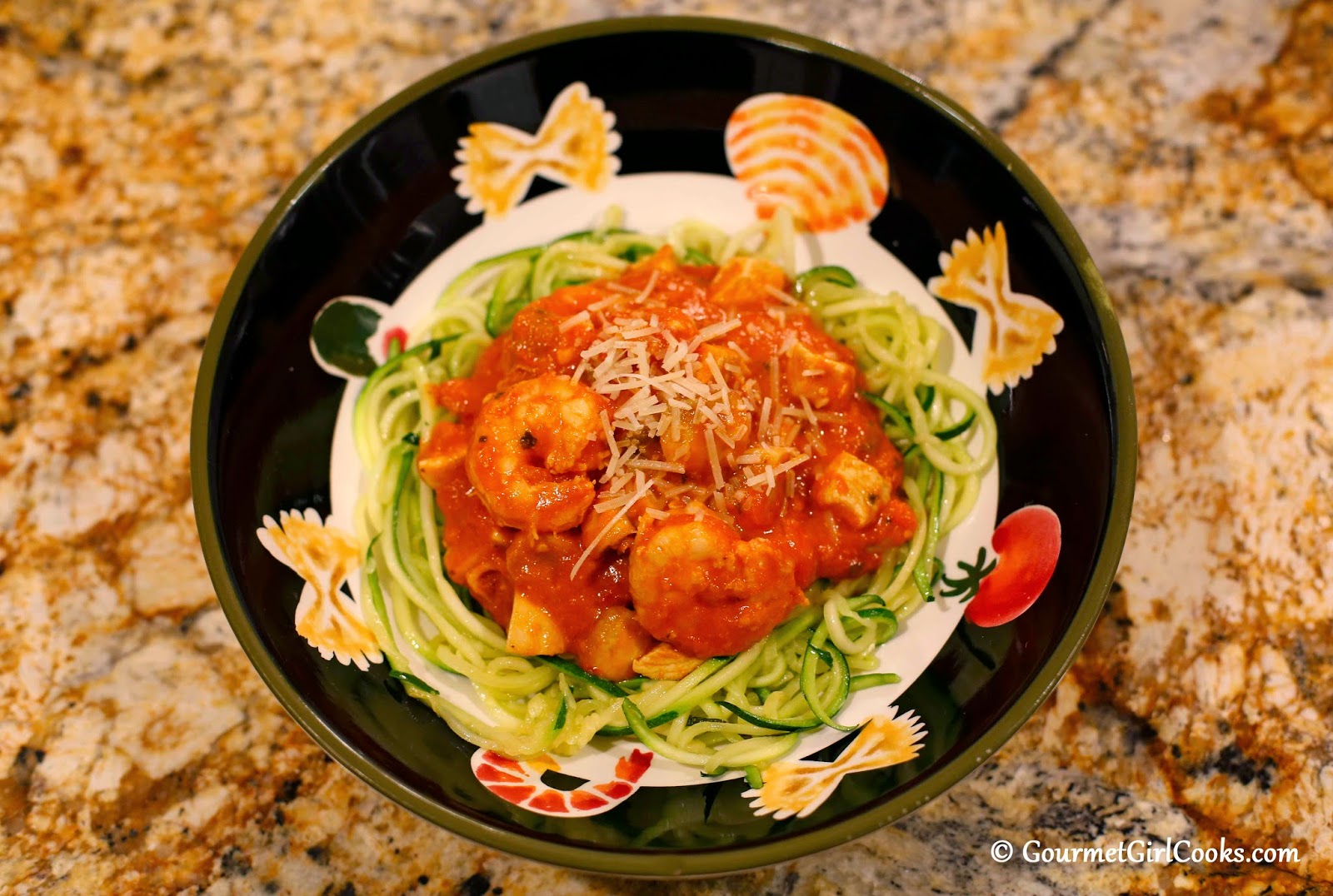 Gourmet Girl Cooks Creamy Shrimp & Chicken Marinara Easy Low Carb