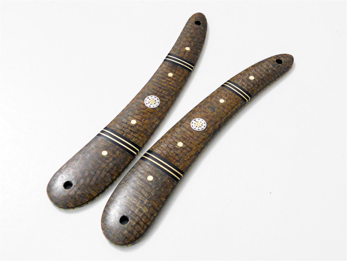 Damascus Deal Fancy Straight Razor Scales for Vintage Straight Razor