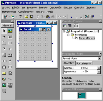 pantalla principal de visual basic 6.0
