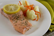 Salmon Poached with Lemon Wine and Dill