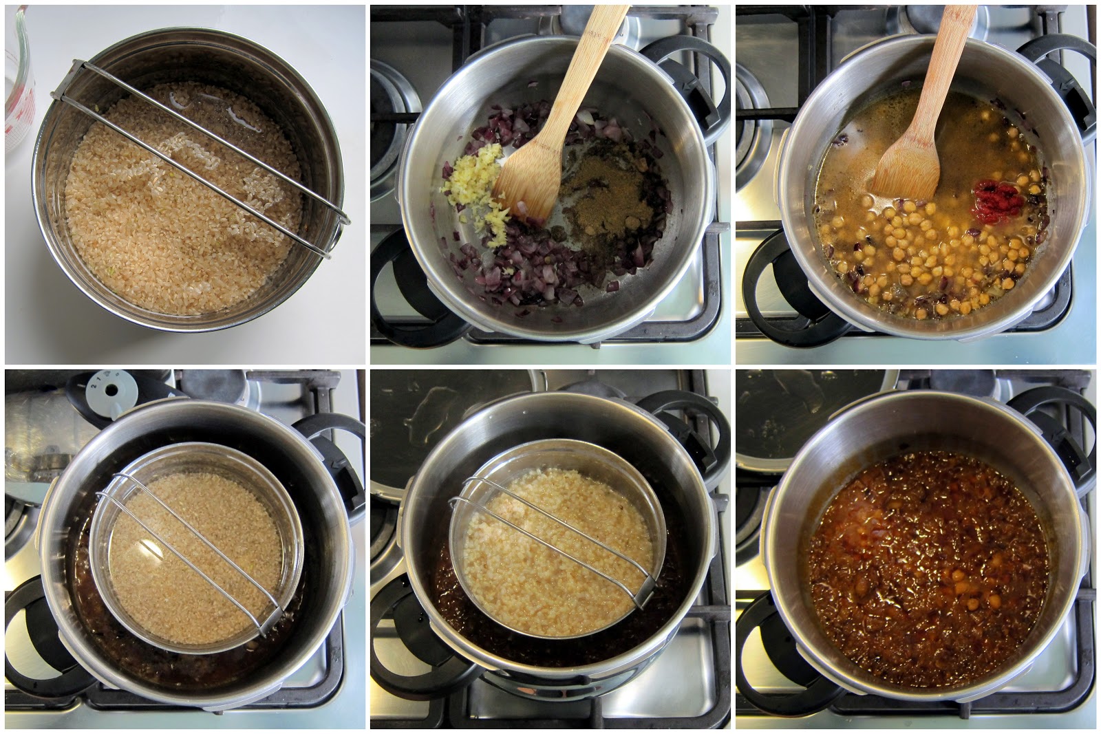 Pressure Cooked Chickpea Curry with Brown Rice (one pot meal) hip