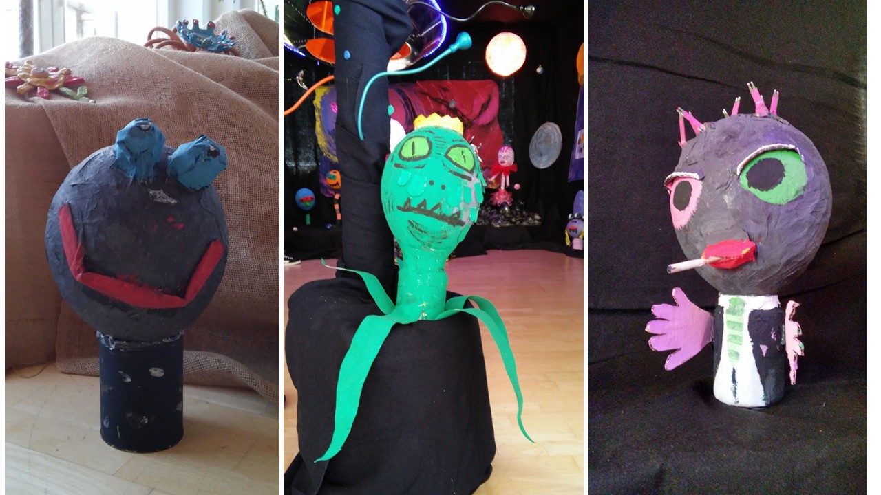 Paper mache alien head / Kašírování hlava mimozemšťana