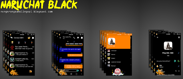 BBM MOD NARUCHAT BLACK 2.9.0.49 APK (Free Sticker) 