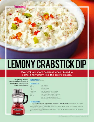 lemony crabstick dip recipe