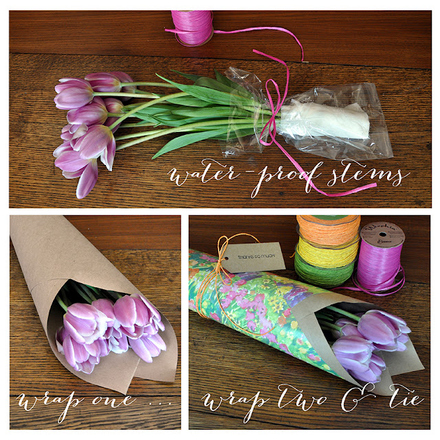 Creative Bag floral packaging ideas using wrapping paper