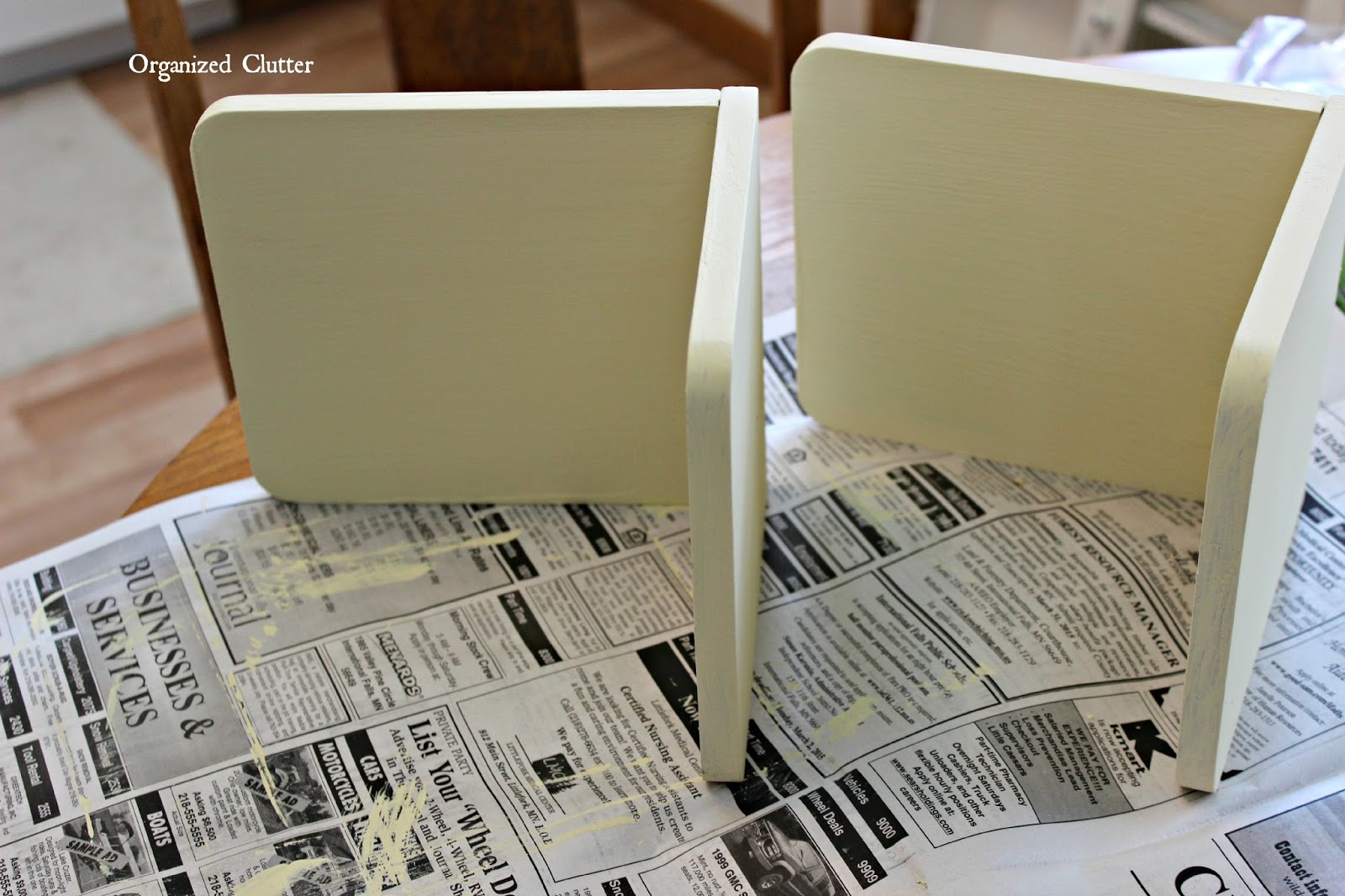 Repurposed Farmhouse Kitchen Bookends Organized Clutter