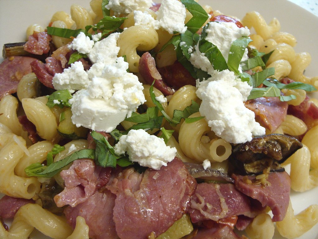 Jenny Eatwell's Rhubarb & Ginger Roasted Vegetable & Bacon Pasta