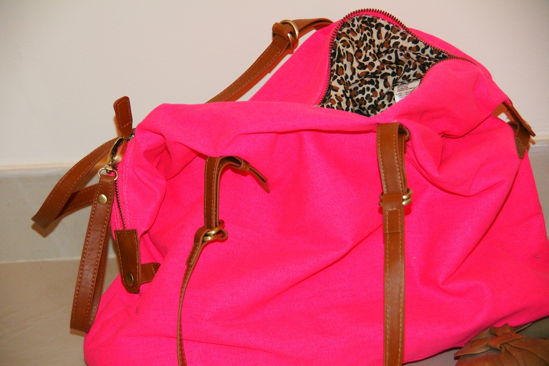 neon pink bag