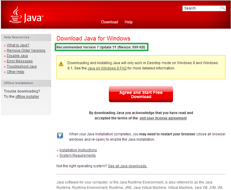 Java Old Versions Windows 7