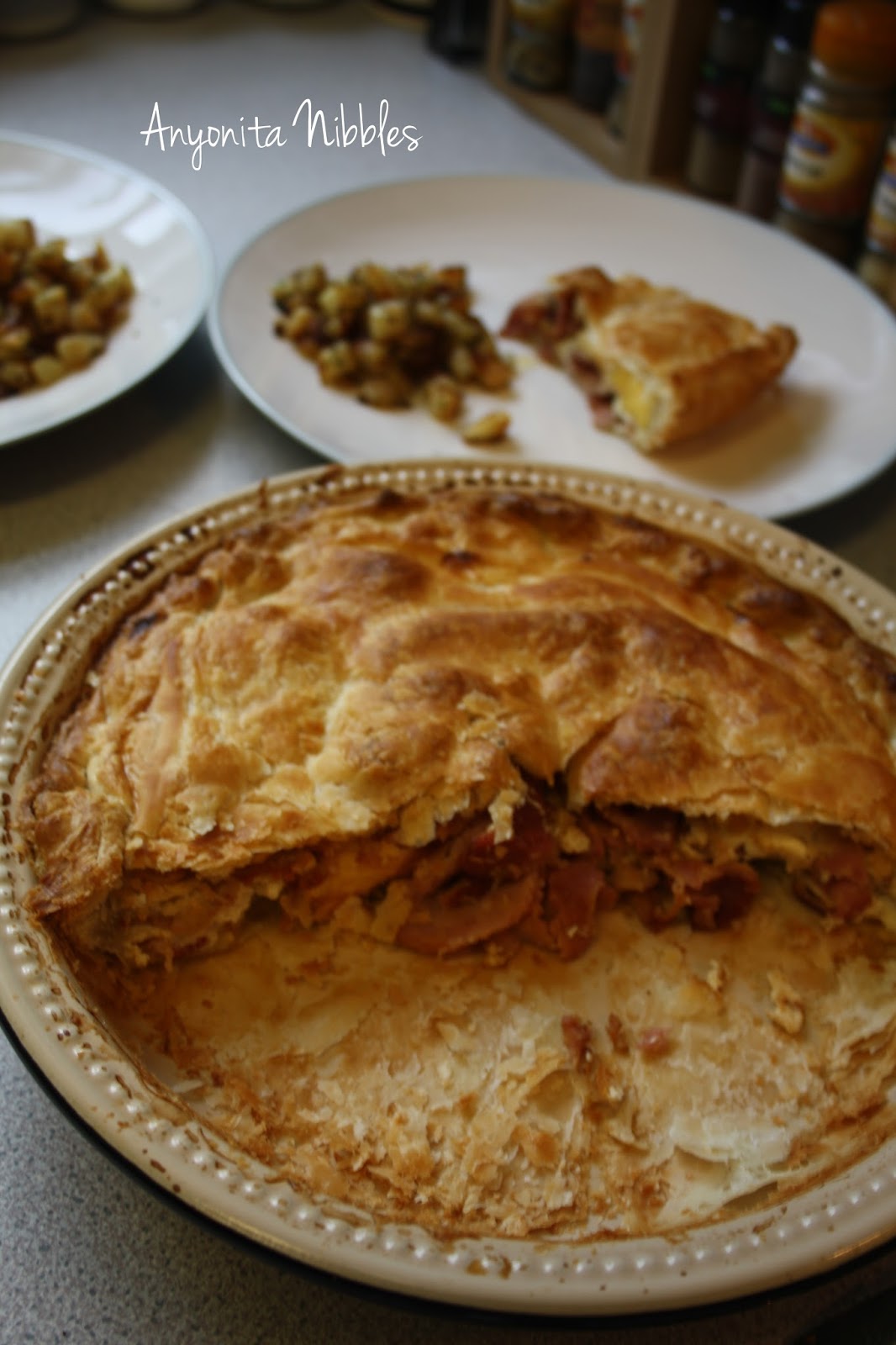 Anyonita Nibbles Gluten Free Recipes Bacon & Egg Pie with Skillet