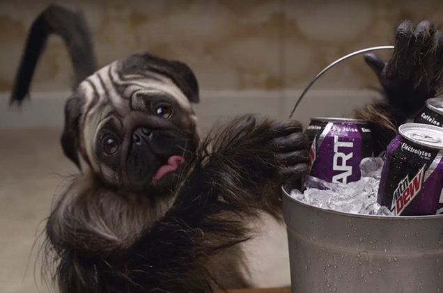 Mountain Dew Kickstart "Puppy Monkey Baby" Super Bowl Commercial