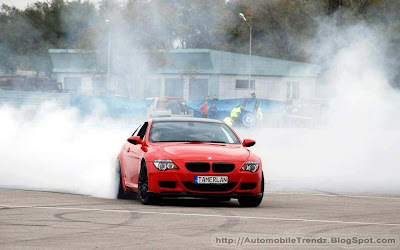 Red BMW M6 Burningout