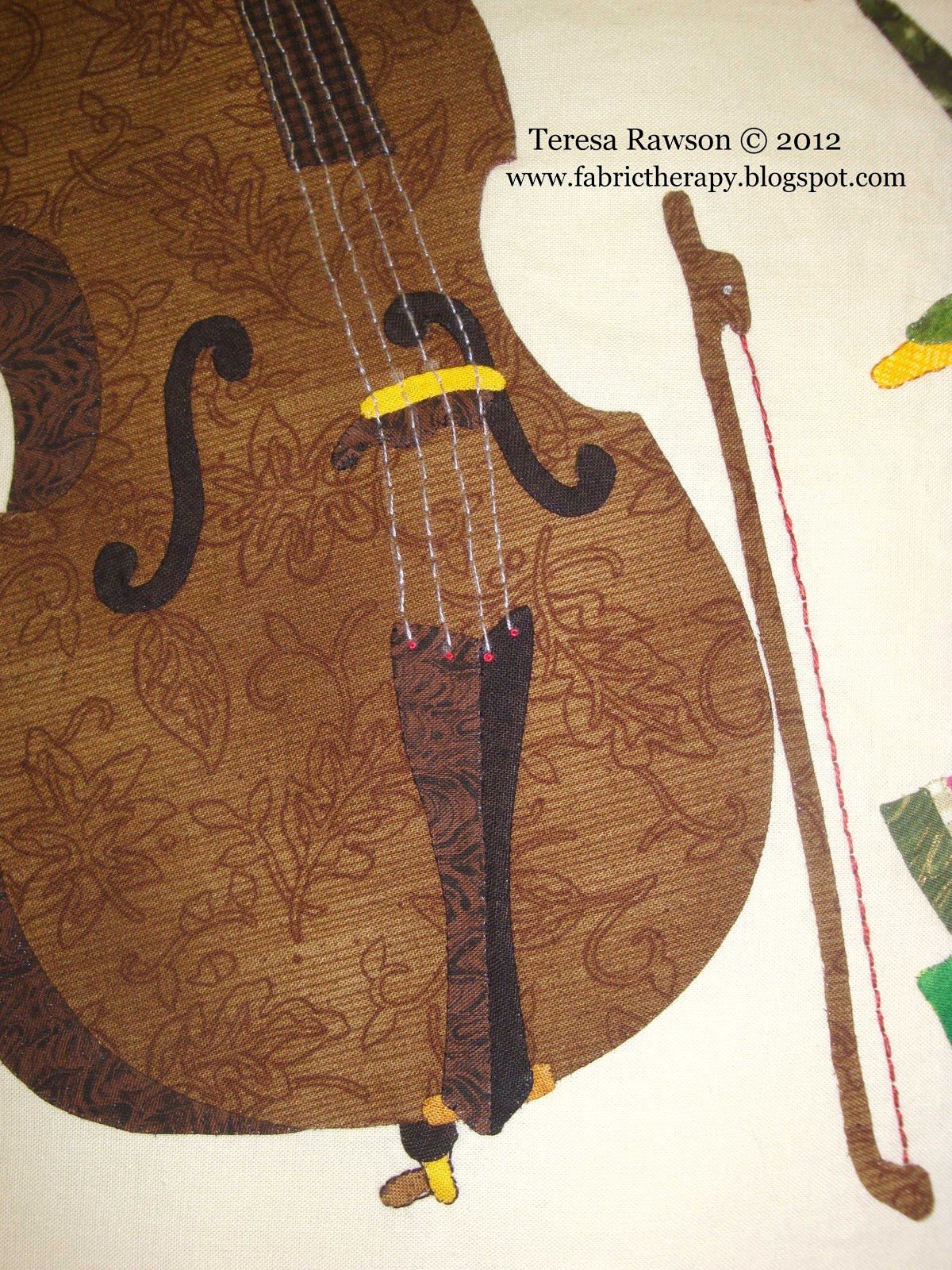 FABRIC THERAPY "Baltimore Rhapsody" Block 15 the double bass