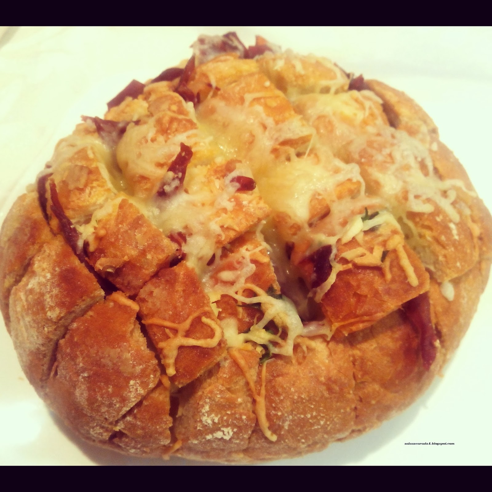 sal azucarada PAN CON QUESO Y JAMÓN