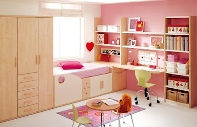 habitación muebles rosa niña