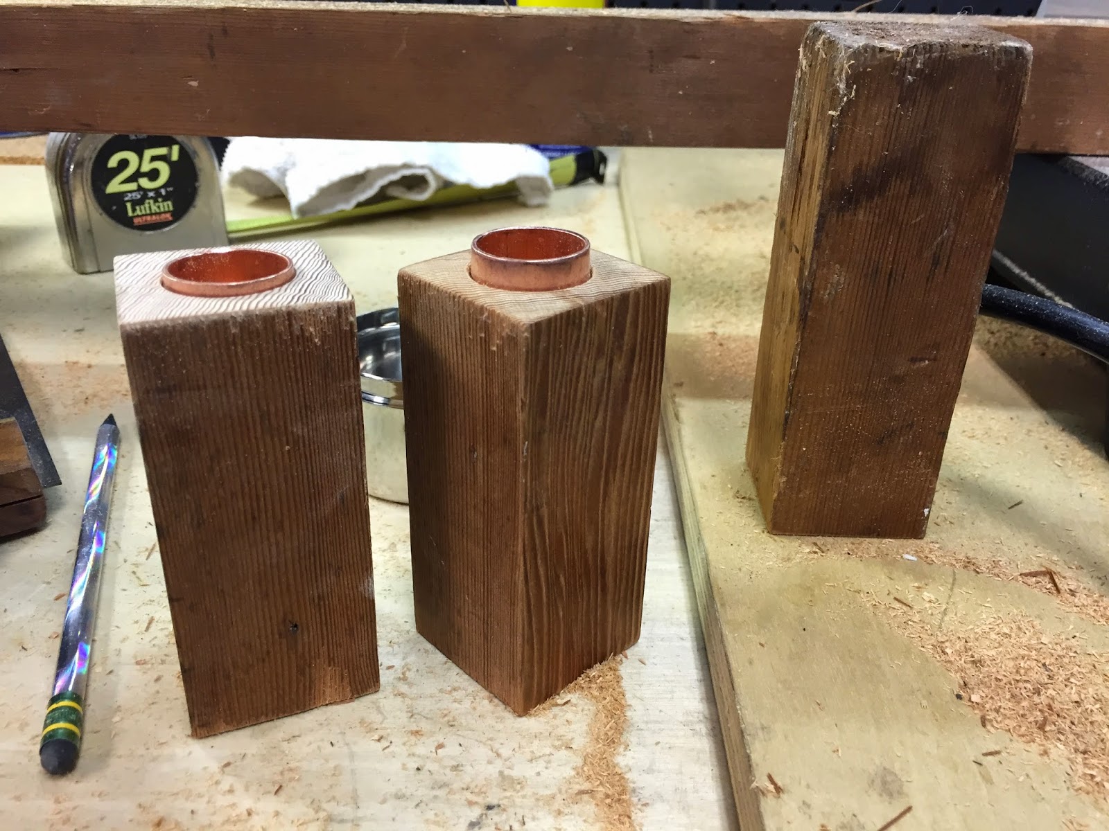 The Shingled House Handmade Wooden Candle Sticks
