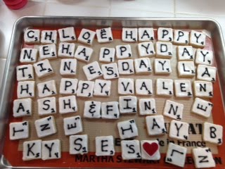 Valentine's Day Scrabble Cookies