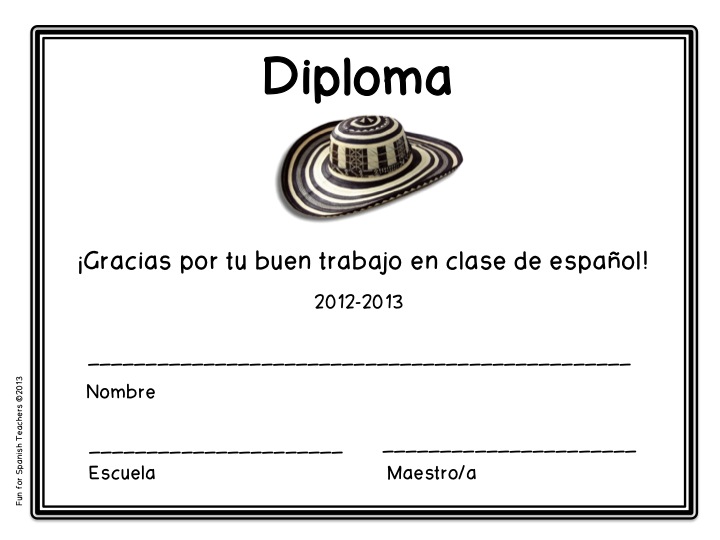 Bilingual Teacher Clubhouse 5 Certificates and Diplomas for Spanish