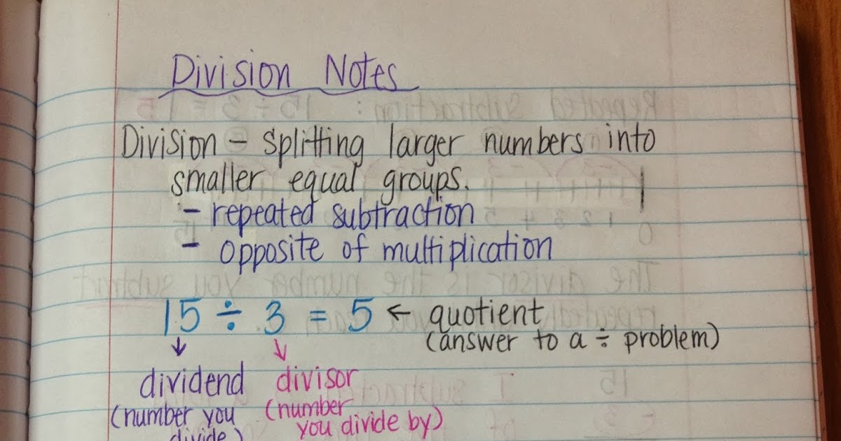 Ms. Cao's 4th Grade Math: Division Notes & Reminder About Parent