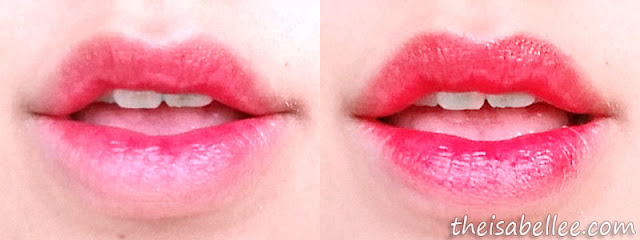 Innisfree Creammellow Lipstick Cherry Red on lips