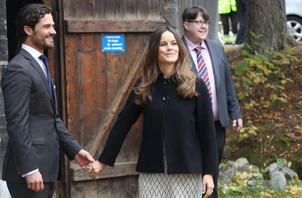 Princess Sofia of Sweden and Prince Carl Philip of Sweden visits cellulose company I-Cell in Alvdalen during the second day of a trip to Dalarna