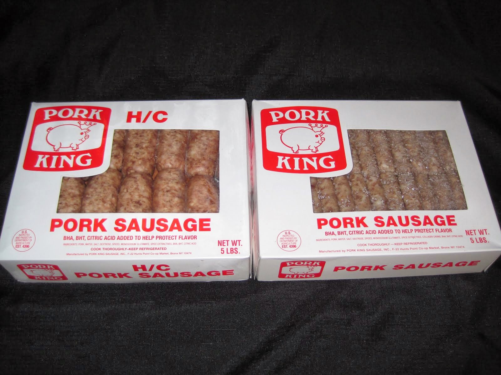 Pork King Sausage Links 2 & 1 oz links - Item # 15905 & 15906 split - 15907 & 15908 split