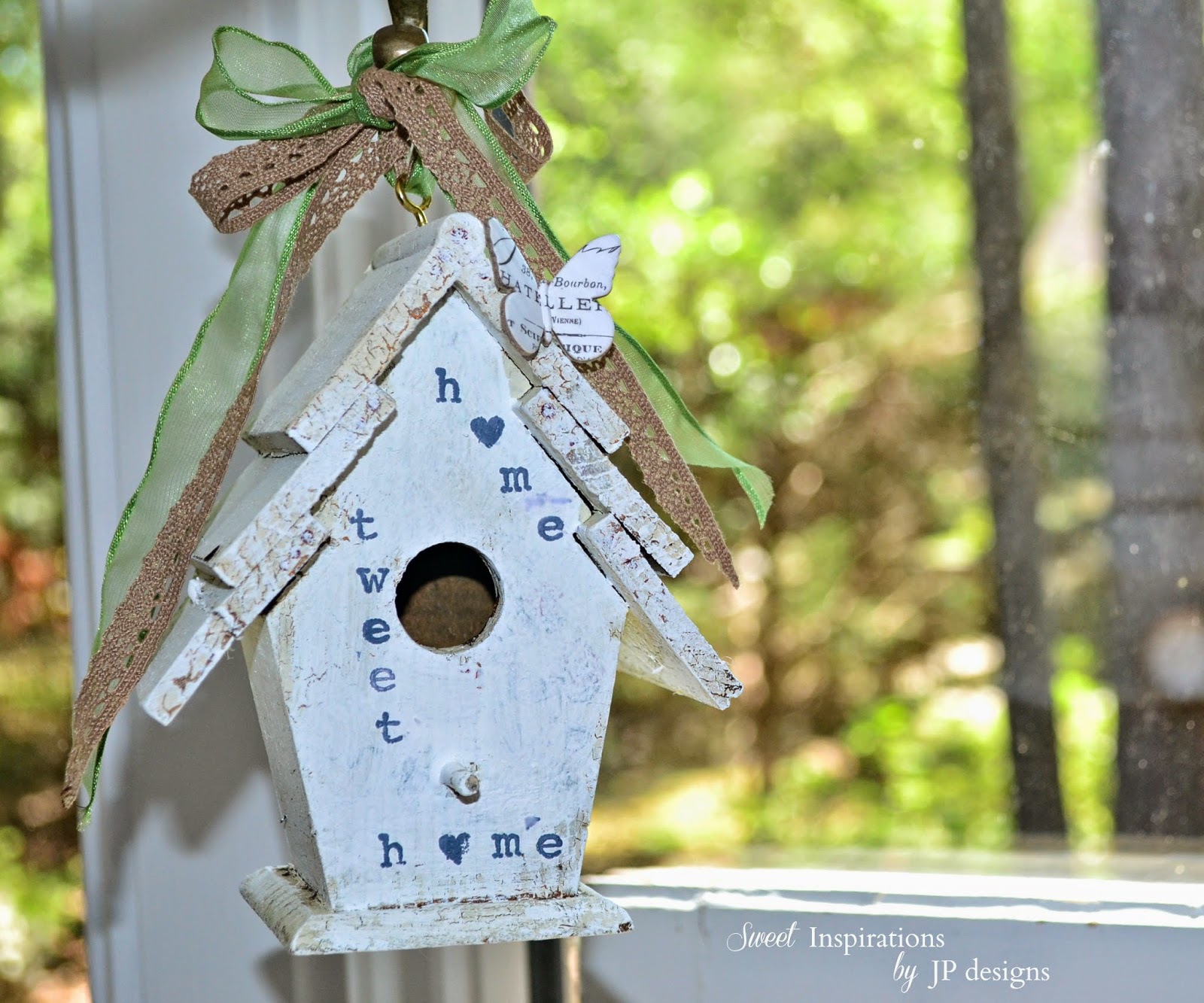 The little birdhouse got a facelift with the phrase from my tiny  title=