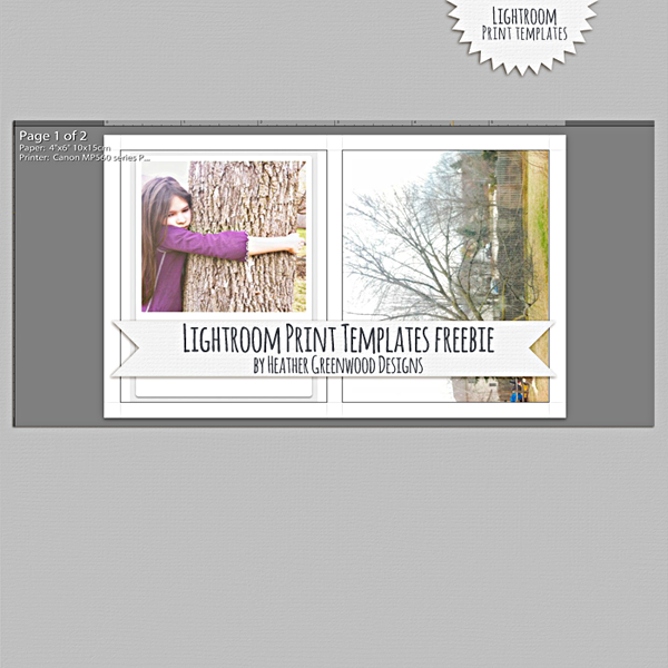 Heather Greenwood | Adobe Lightroom Print Templates | Freebie