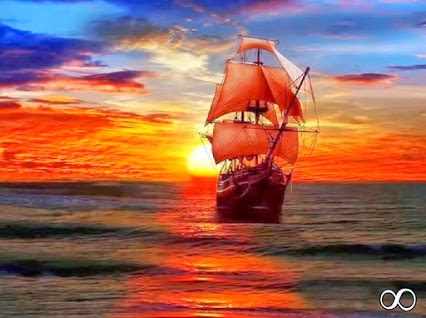 Sailing at sunset