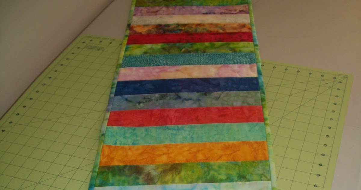 Sew Cook and Travel Quilt As You Go Table Runner With Jelly Roll Strips