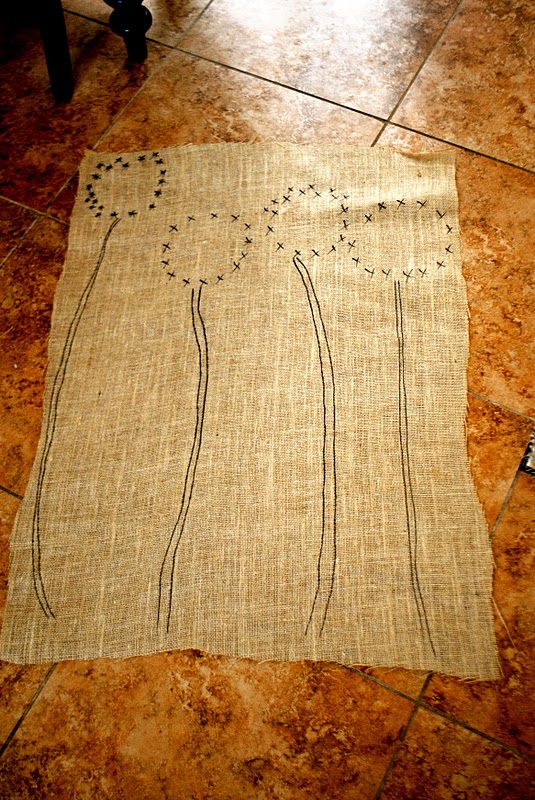 The Johnston's {DIY Painted Burlap Wall art}